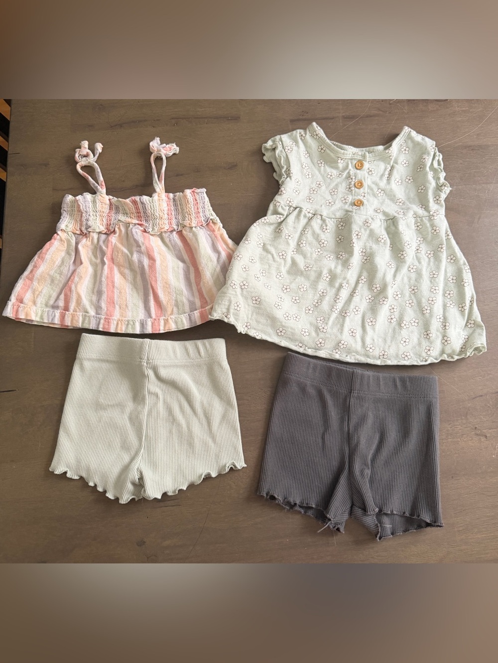 Little Co. by Lauren Conrad Baby Girls 3M 4pc Dress Tops Shorts Set (2 sets)